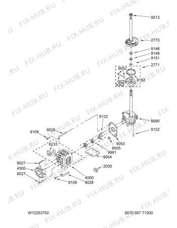 Схема №9 3LTE5243 AWM 911 с изображением Резервуар для стиралки Whirlpool 481900695943