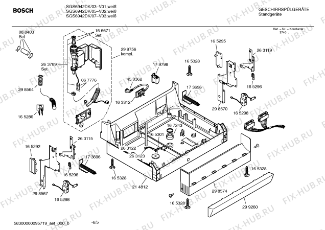 Схема №3 SHU6922SK Mixx с изображением Инструкция по эксплуатации для электропосудомоечной машины Bosch 00527910