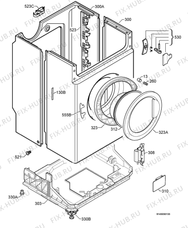 Взрыв-схема стиральной машины Zanussi ZWS3122 - Схема узла Housing 001
