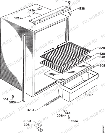 Взрыв-схема холодильника Nardi R165 - Схема узла Housing 001
