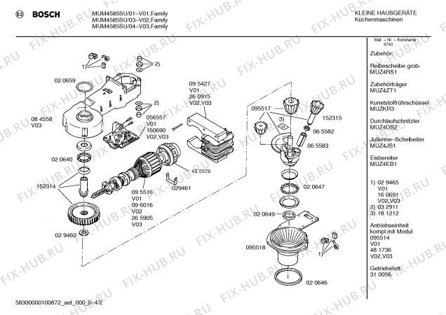 Взрыв-схема кухонного комбайна Bosch MUM4585SU Family Microtronic - Схема узла 02