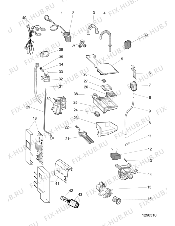 Схема №3 AQSF291UIT (F069008) с изображением Заслонка для стиралки Indesit C00280866