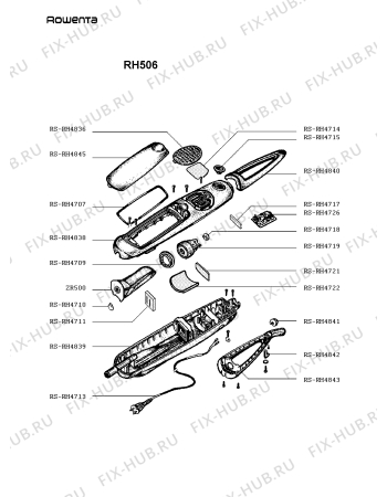Схема №2 RH520IA с изображением Двигатель (мотор) для электропылесоса Rowenta RS-RH4719