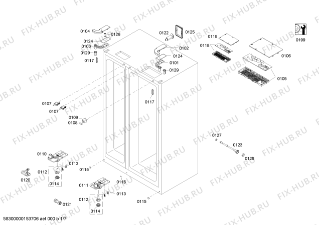 Схема №4 RS295330 с изображением Дверь для холодильника Bosch 00653003