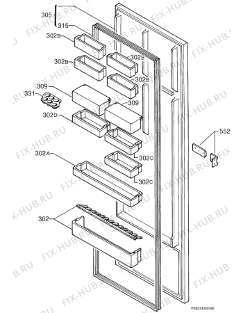 Взрыв-схема холодильника Privileg 800003_4923 - Схема узла Door 003