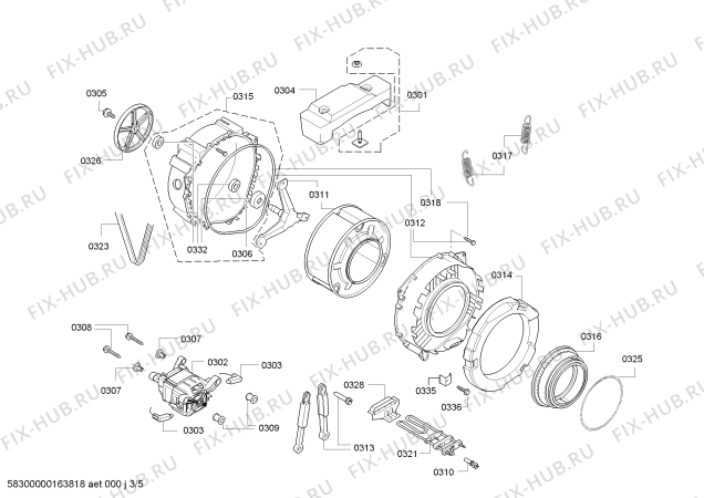 Взрыв-схема стиральной машины Bosch WLG20160BY Maxx 5 - Схема узла 03