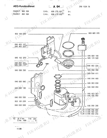 Взрыв-схема посудомоечной машины Aeg FAV865 SGA - Схема узла Hydraulic System 272