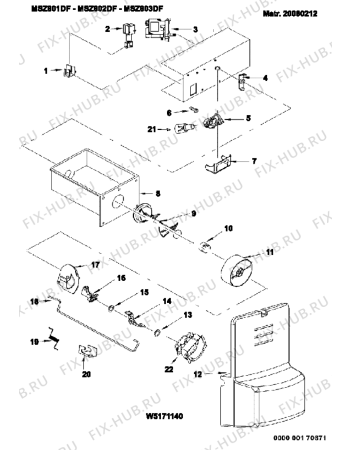 Схема №6 MSZ802DFAUS (F060447) с изображением Ящик (корзина) для холодильной камеры Indesit C00271607