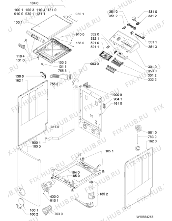 Схема №1 CWT12T24 с изображением Декоративная панель для стиралки Whirlpool 481010589125