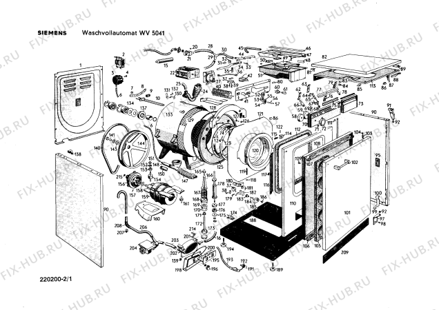Схема №1 WV5041 SIWAMAT G с изображением Монтажный набор для стиралки Siemens 00104032