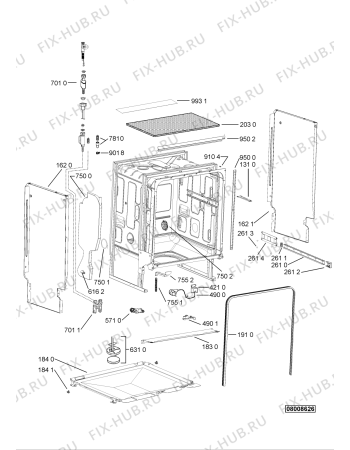 Схема №4 GSI PL 961 A+ IN с изображением Обшивка для посудомоечной машины Whirlpool 481010398224