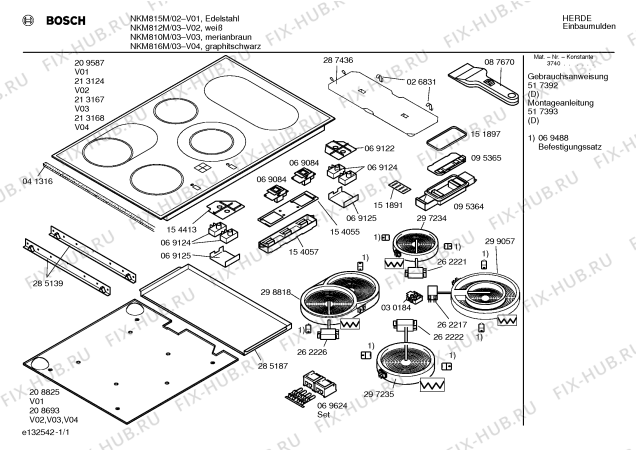 Схема №1 CM36151 с изображением Инструкция по установке/монтажу для плиты (духовки) Siemens 00517393