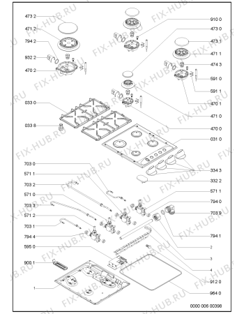 Схема №1 HB G37 S 901.258.83 с изображением Горелка для плиты (духовки) Whirlpool 481236068886