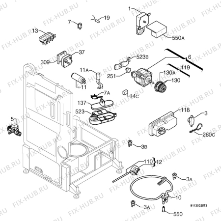 Взрыв-схема посудомоечной машины Zanussi DWS697S - Схема узла Electrical equipment 268