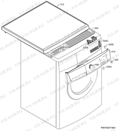 Взрыв-схема стиральной машины Zanussi ZWG6100K - Схема узла Command panel 037