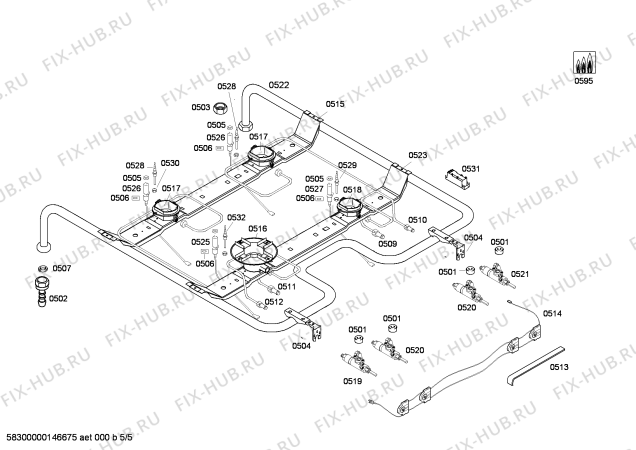 Схема №4 FRS5010WML с изображением Панель управления для плиты (духовки) Bosch 00679601