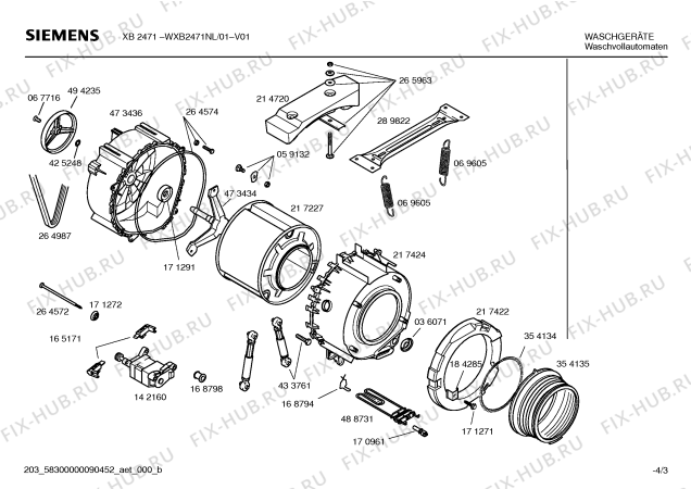 Взрыв-схема стиральной машины Siemens WXB2471NL XB 2471 - Схема узла 03