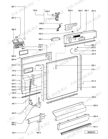 Схема №2 6ADP 2956 IXM с изображением Блок управления для посудомоечной машины Whirlpool 481221478476