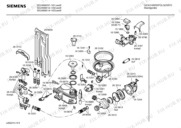 Схема №6 SE24202EU с изображением Передняя панель для посудомойки Siemens 00352121