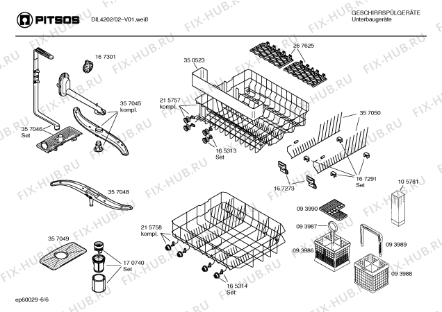Взрыв-схема посудомоечной машины Pitsos DIL4202 - Схема узла 06