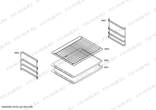 Взрыв-схема плиты (духовки) Bosch HBN301E0S - Схема узла 06