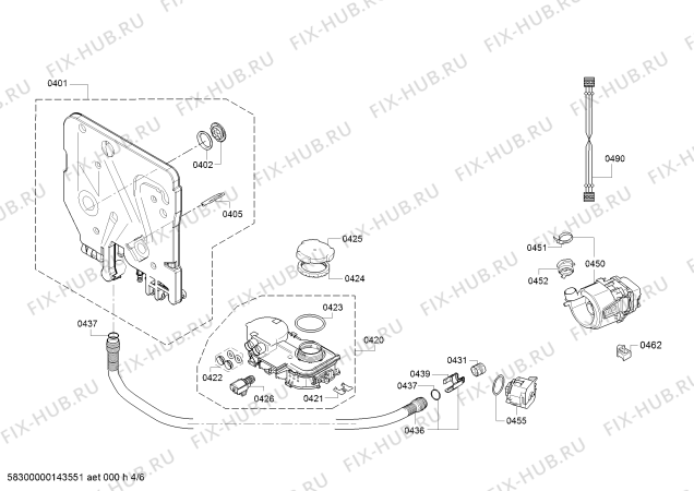 Взрыв-схема посудомоечной машины Bosch SKS40E02EU - Схема узла 04
