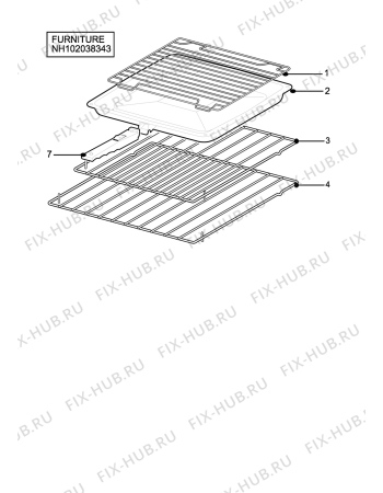 Взрыв-схема плиты (духовки) Aeg Electrolux U3100-4-B - Схема узла H10 Furniture