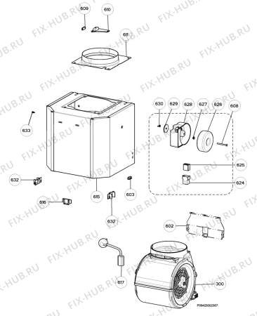 Взрыв-схема вытяжки Zanussi ZHC951ALU - Схема узла Section 5