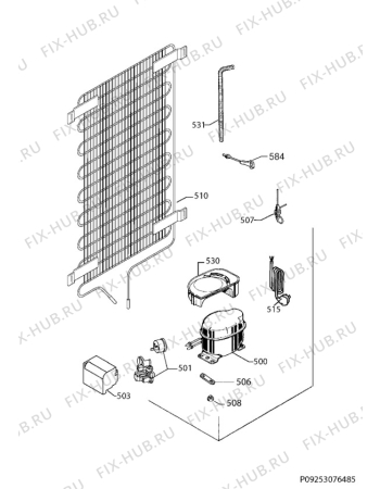 Взрыв-схема холодильника Zanussi ZBB24431SV - Схема узла Cooling system 017