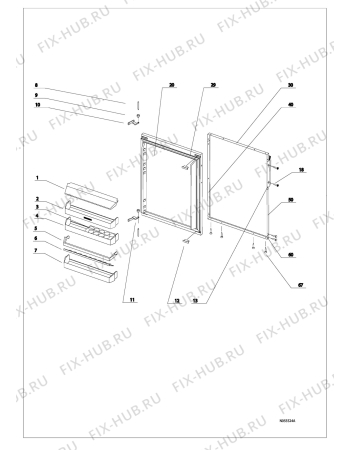 Взрыв-схема холодильника Electrolux EK134.3LIBRSB - Схема узла Door 003