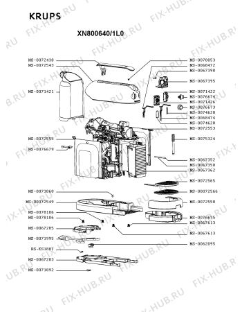 Схема №3 XN810540/1L0 с изображением Холдер фильтра  для электрокофемашины Krups MS-0067276
