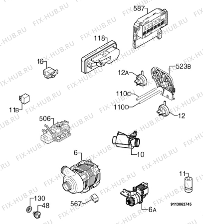 Взрыв-схема посудомоечной машины Arthur Martin ASF46010 - Схема узла Electrical equipment 268