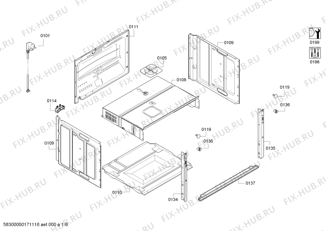 Схема №6 C17E54N3GB с изображением Модуль управления, запрограммированный для духового шкафа Bosch 00659516