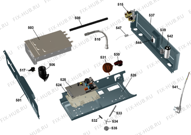 Взрыв-схема стиральной машины Gorenje W6441 CE   -Silver (900003332, WM50EU) - Схема узла 05