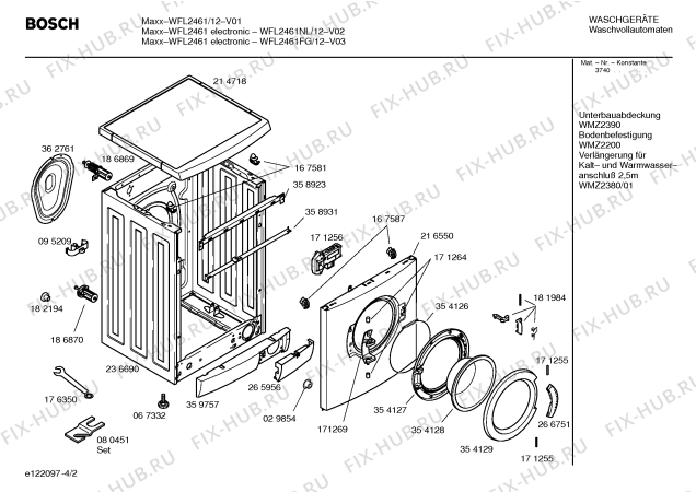 Схема №4 WFL2861FG Maxx WFL2861 electronic с изображением Вкладыш в панель для стиралки Bosch 00481379