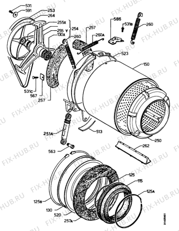 Взрыв-схема стиральной машины Zanker LF2260 - Схема узла Drum