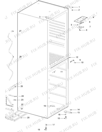 Взрыв-схема холодильника Electrolux ER7816B - Схема узла C10 Cabinet