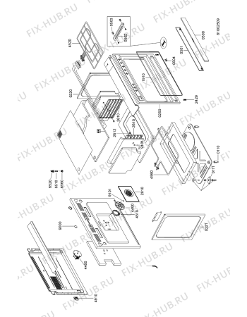 Взрыв-схема плиты (духовки) Ikea 301.005.26 PRO A70 S - Схема узла