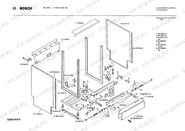 Взрыв-схема посудомоечной машины Bosch 0730301539 SMI6300 - Схема узла 04