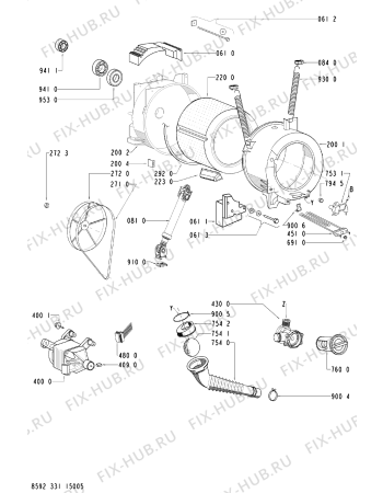 Схема №2 AWOD43059 (F091435) с изображением Инструкция по обслуживанию для стиралки Indesit C00366214
