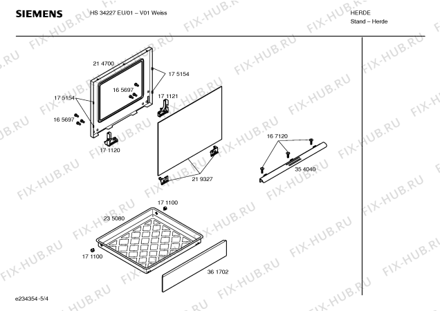 Взрыв-схема плиты (духовки) Siemens HS34227EU - Схема узла 04