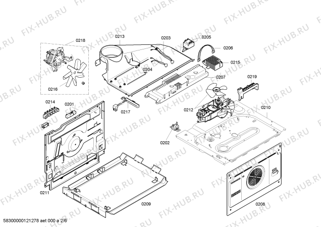 Взрыв-схема плиты (духовки) Bosch HEN384751 - Схема узла 02