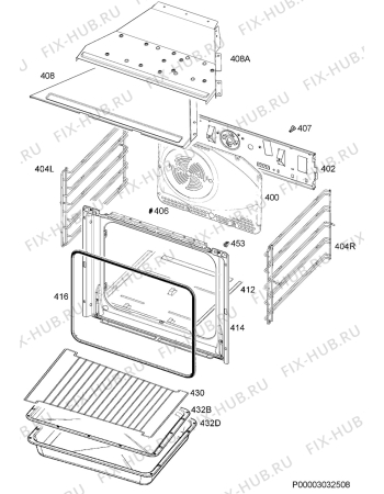 Взрыв-схема плиты (духовки) Rex Electrolux FQ92IXEV - Схема узла Oven