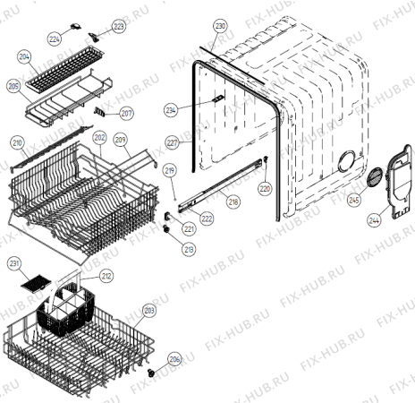 Взрыв-схема посудомоечной машины Gorenje MSE 860 FBKS UK   -SS FH (900001246, DW20.3) - Схема узла 02