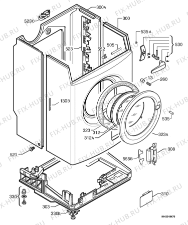 Взрыв-схема стиральной машины Electrolux EWF1649 - Схема узла Housing 001