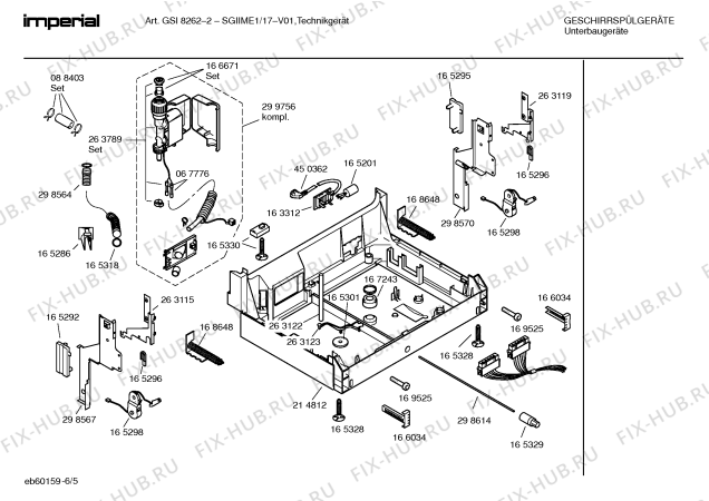 Взрыв-схема посудомоечной машины Imperial SGIIME1 GSI8662-2 - Схема узла 05