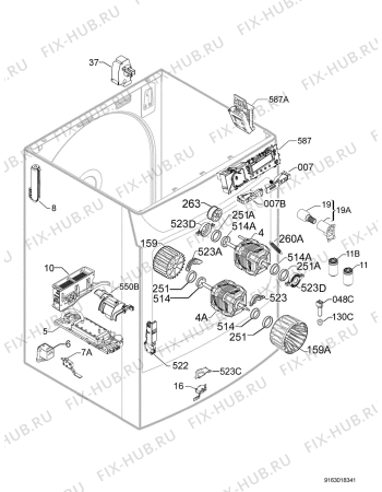 Взрыв-схема сушильной машины Privileg 430234_20727 - Схема узла Electrical equipment 268