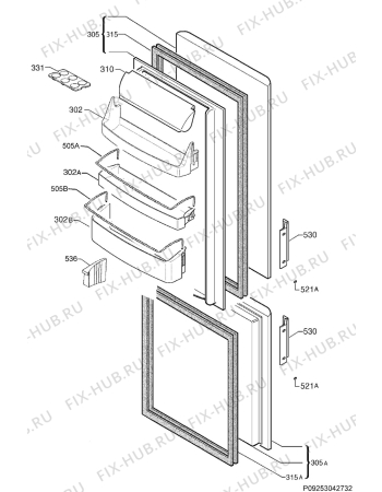 Взрыв-схема холодильника Aeg Electrolux S80400KG - Схема узла Door 003