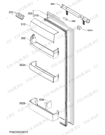 Взрыв-схема холодильника Electrolux ERG1995FOW - Схема узла Door 003