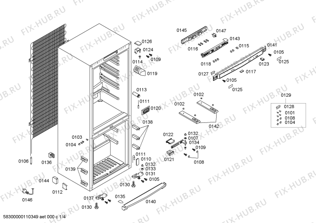 Схема №2 KGU40193AU с изображением Ремкомплект для холодильника Bosch 00243217